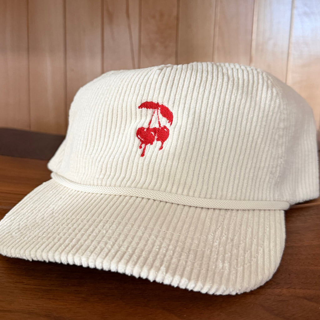 Cherry Drip Corduroy Rope Hat